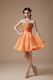 Orange Skirt Cheap Sweet 16 Dresses With Beading Decorate