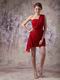 Sexy One Shoulder Wine Red Sweet 16 Dress Under $100