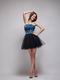 Dark Blue and Black Short Sweet 16 Dress With Crystal