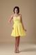 Yellow Chiffon Fabric Stylish 2014 Top Sweet 16 Dress