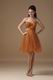 Ocher One Shoulder Neckline Sweet 16 Girl Dress