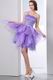 Affordable One Shoulder Crystals Lavender Graduation Dress