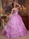 Lilac Quinceanera Dress to 16th Girl With Handmade Flower