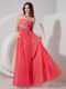 Strapless Ruched Watermelon Beautiful Prom Party Dress