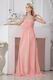 2014 New Arrival Column Pink Chiffon Sweetheart Vest Evening Dress