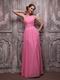 Designer One Shoulder A Skirt Hot Pink Evening Dress Customized