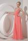 Spaghetti Straps Top Designer Watermelon Chiffon Prom Dress