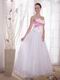 Sweetheart Beaded Bodice White Tulle Winter Prom Dress