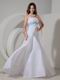 Strapless Empire Waist White Long Chiffon Skirt Prom Dress