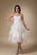 Unique Tea-length Cascade Skirt White Homecoming Dress