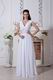 Inexpensive V-neck Cap Sleeves A-line Ivory Chiffon Prom Dress