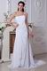 Single One Shoulder Corset Back Panel Train White Chiffon Prom Dress