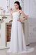 Designer One Shoulder Flower Straps White Party Dress