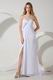 White One Shoulder Floor Length With High Split Evening Dress