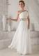 Single Shoulder Floor-length White Chiffon Prom Dress With Split
