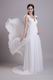 V Neckline Quality White Prom Dresses Wedding Party Dress