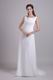 Scoop Neckline See-through White Chiffon Sexy Prom Dres