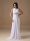 Scoop White Chiffon 2014 Top Designer Prom Dress Elegant