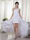 Criss Cross Back One Shoulder High-low White Chiffon Prom Dress