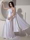 Halter Top Watteau Flaring Silver Top Sell Prom Party Dress