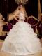 Appliqued Puffy Ball Dress Ivory Quinceanera Gown With Embroidery