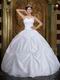 Halter Floor Length Picks-up Skirt White Quinceanera Dress