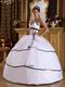 Cheap Strapless White La Quinceanera Dress With Black Bordure