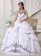 Noble White Military Ball Dress With Black Embroidery Decorate