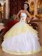 White Embroideried Flower Lovely Quinceanera Dress Gowns