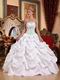 Strapless White Quinceanera Dress With Spring Green Pick-up Skirt
