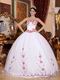 Brand New White Skirt Wine Red Details Quinceanera Dress