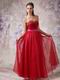 2012 Wine Red Organza Prom Dresses Online Sale