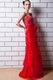 Beautiful Spaghetti Straps Layers Scarlet Organza Celebrity Dress