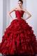 Puffy Cascade Ruffle Skirt Wine Red Organza La Quincea