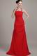 Beade A-line Red Chiffon Halter La Femme Prom Dress