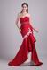 Wine Red Mermaid Fishtail Evening Dress With Lace Decorate