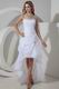 Hot Sell Low Front Long Back White Organza Beach Wedding Dresses