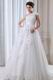 Exclusive Flower One Shoulder Straps Appliqued Edge Bride Dress