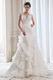 Gleamy Straps Appliqued Layers Cascade Mermaid Bridal Dress