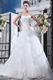 Pretty Appliqued Bodcie White Organza Cathedral Train Bridal Dress