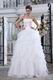 Beautiful Pink Flower Belt Beaded Lace Upper Part Cascade Bridal Dress