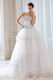 Sleeveless Beading Crystal Ivory Layers Puffy Wedding Dress