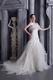 White Strapless Organza Appliques Mermaid Bridal Dress Cheap