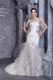 White Mermaid One Shoulder Court Train Organza Wedding Dress