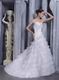 Pretty Sweetheart Appliqued Bodice Cascade Skirt Wedding Dress