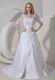 Modest Scoop Neck 1/2 Long Sleeves Lace Applique Wedding Dress