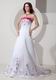 Fuchsia Embroidery Discount Ivory Wedding Dress With Color