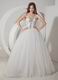 Sweetheart Beaded Bodice Ivory Floor Length Wedding Dress