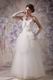 One Shoulder Ivory Organza Floor Length Wedding Dress For Cheap