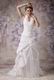 Beautiful Halter Taffeta Wedding Dress With Handcrafted Flowers